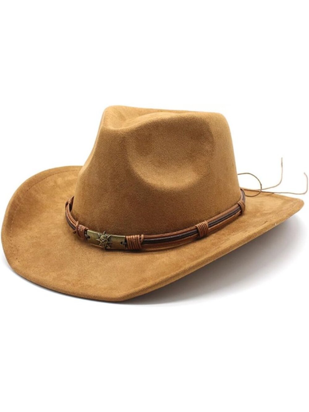 Mens Khaki Buckle Outdoor Suede Western Rodeo Cowgirl Cowboy Hat
